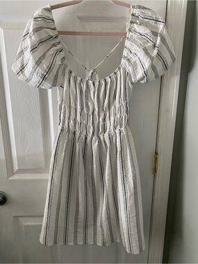 Forever 21 White Dress with Black Stripes